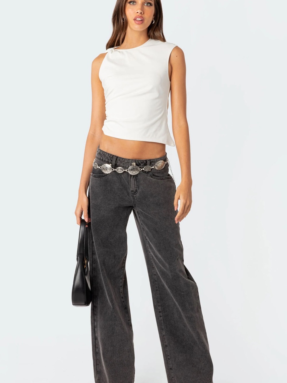 Edikted Raelynn Washed Low Rise Jeans - Picture 2 of 5